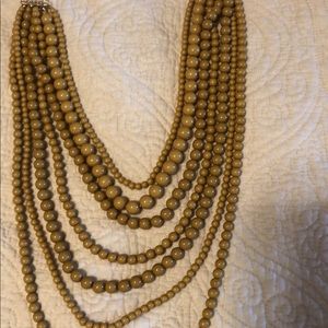 Mustard yellow multi strand necklace